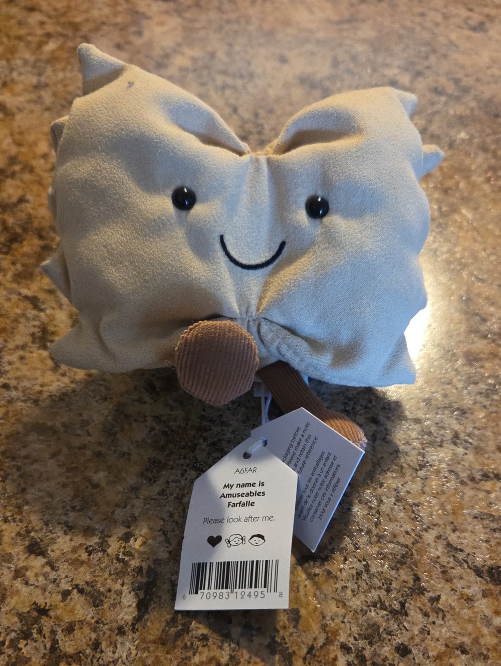 Jellycat Amuseables Farfalle Plush - Cream & Brown
